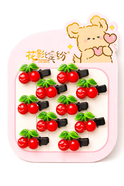 MakeWell Παιδικά κλιπ μαλλιών με φιγούρες λουλουδιών κεράσι και φράουλα – Σετ...