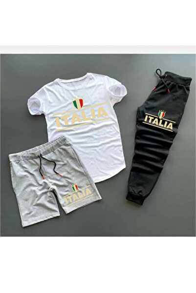 puolikuu Men's Oversized Tracksuit Set 3-Piece Set - Mixed Printed T-Shirts -...