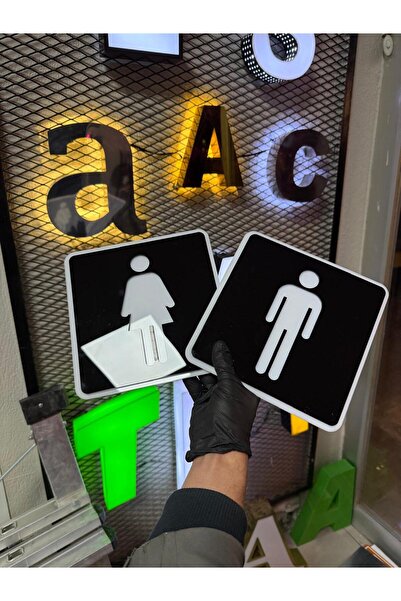 ReklamX مجموعة لافتات التوجيه للمرحاض الحديثة - لافتة للرجال والنساء وعلامة ل...