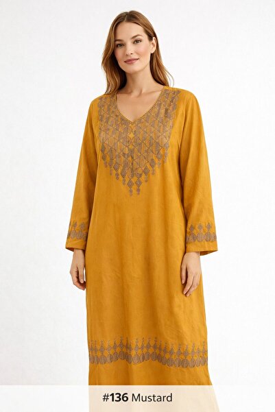 Kareem Miss Salma Women's Cotton jalabiya with luxurious oriental embroidery,...