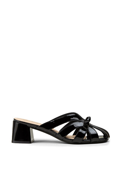 Deery Women's Black Patent Leather Slippers