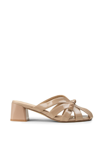 Deery جلد نسائي لامع بلون المنك شبشب