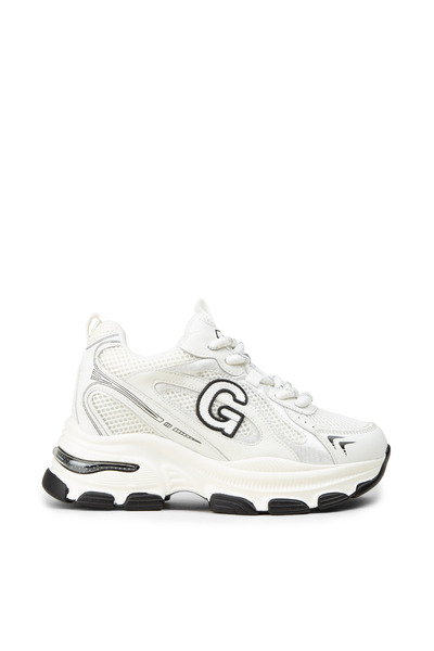 Deery حذاء نسائي بكعب مخفي أبيض حذاء رياضي