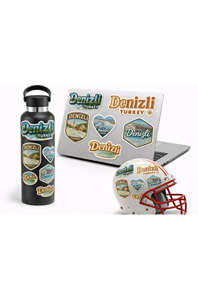 Limitless Design مجموعة ملصقات دينيزلي قطن بتصميم قلعة 22×30 سم - ملصقات سياح...