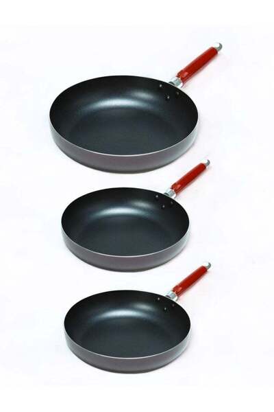 PAN Non-Stick Frying Set of 3 Pieces Black/Red