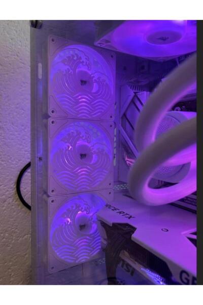 Gamer Setup Decor Accessory - 3 PCS -Aesthetic Wave Fan Front Cover (120mm) - RGB PC Case Decor