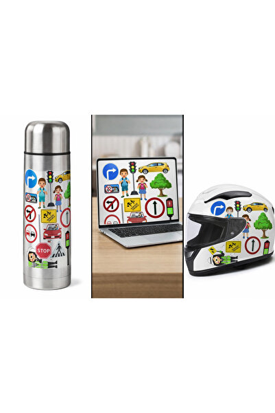 Limitless Design Traffic Rules Educational Poster for Kids – Road Signs and S...