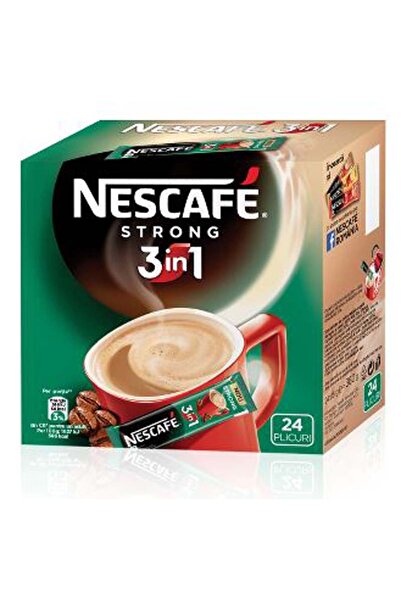 Nescafe Instant Coffee 3 In 1 Strong 24 Sachets X 15 G