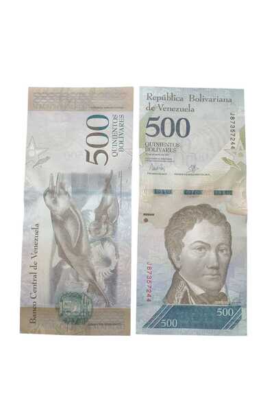 Yediotuz Venezuela 500 Bolivariana Kağıt Koleksiyon Para. Hediye Para.