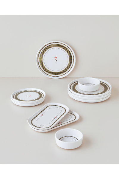 English Home Opal Seramik Kahvaltı Takımı 10 parça 4 kişilik Yeşil