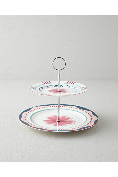 English Home Florentis Bone Porselen Katlı Servis 19+26 cm Renkli