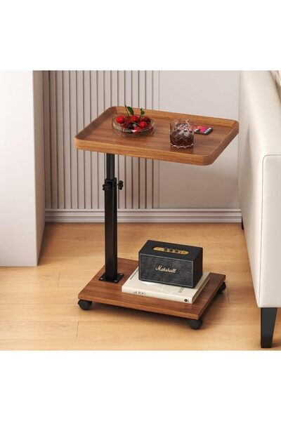 Arabest Height Adjustable End Table,C Shaped End Table Wooden Sofa Side Table...