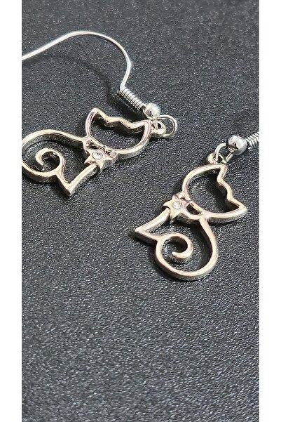 stainles steel Kedi Figürlü Paslanmaz Çelik Küpe