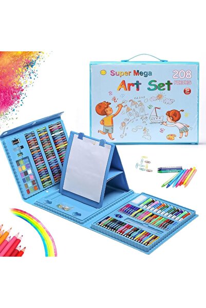 Arabest 208-Piece Art Set with Oil Pastels, Colored Pencils, Watercolor Cakes...