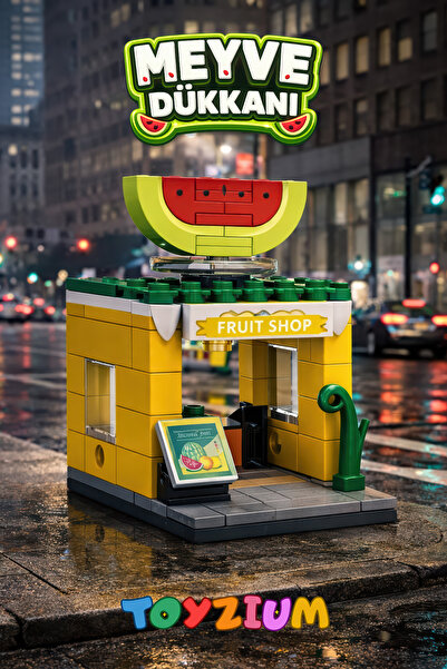 Shem Fruit Shop Building Block Set (91 Pieces) - Mini Store Model Building Kit