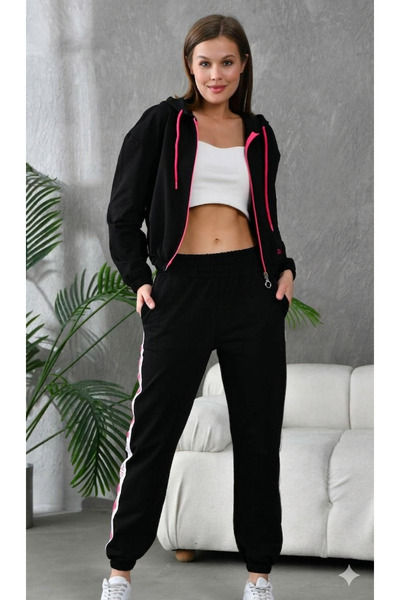 DJC Women's Neon Pink Zipper Tracksuit