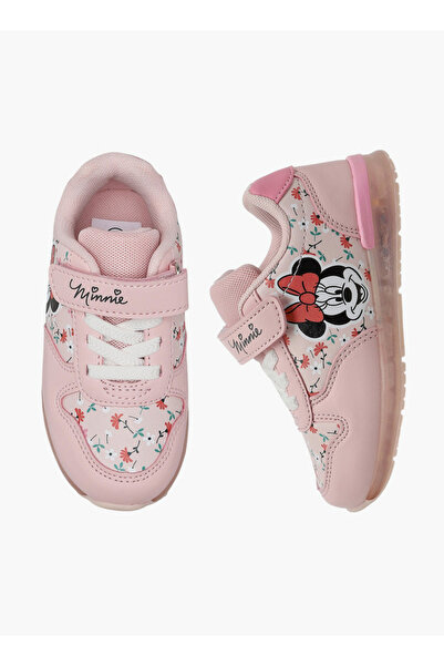 Disney حذاء رياضي للبنات بكعب عالٍ مزود بشريط لاصق