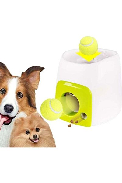 Arabest automatic dog toy ball launcher with food reward machine, small dog i...