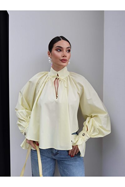 ESRAHELVACI Cămașă cu detaliu de legătură la guler