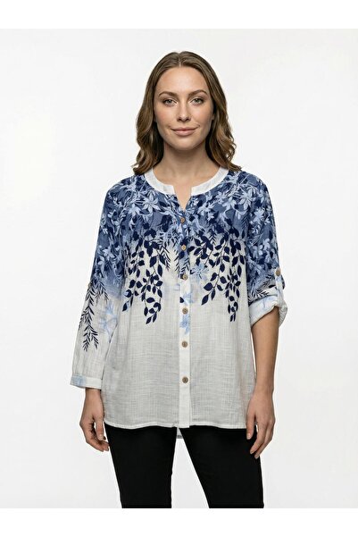 QYA Clothing Guler cu nasturi HAKİM PA bumbac O țesut E cu model LUZ