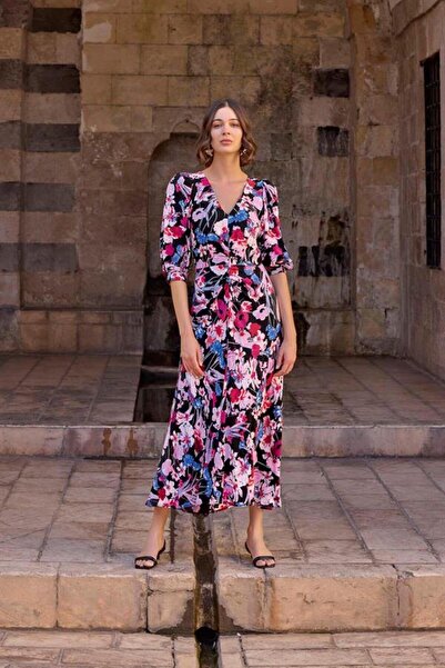 Aria's Closet Arias Closet Floral Print Viscose Dress