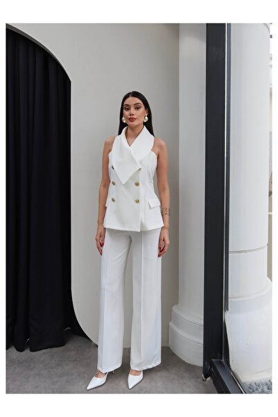 ESRAHELVACI διπλό πέτο Γιλέκο Σετ παντελονιών