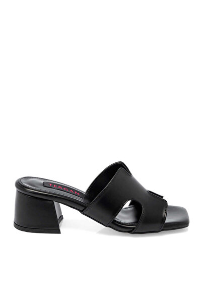Tergan Siyah Vegan Kadın Terlik - K25Y1TR68006-O3C