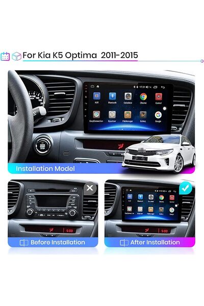 Generic شاشة سيارة تعمل بنظام أندرويد لسيارة كيا أوبتيما موديل 2010-2015، تدع...