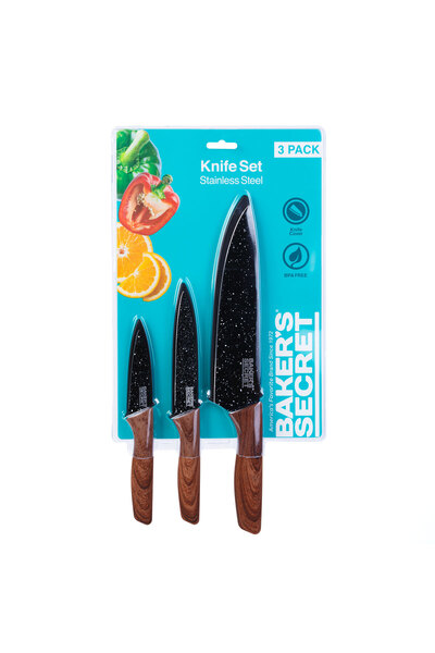 Baker's Secret Secretul lui Baker - set cuțit de bucătărie din 3 piese + mâne...