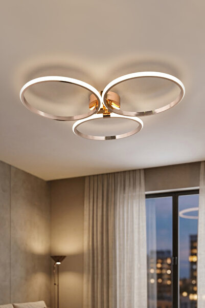 TERRA LIGHTING Ahsen Model Modern Plafonyer,3 Renk Yanabilen Power Led Avize,...