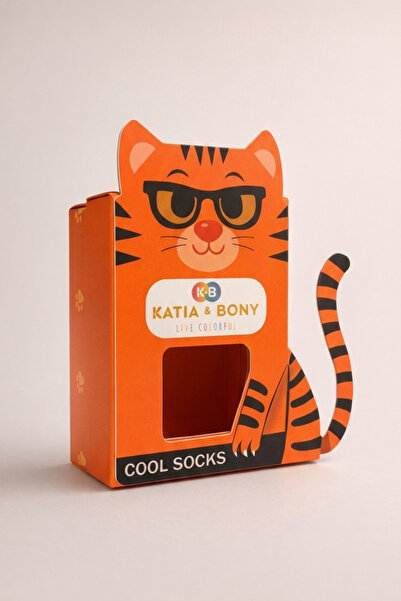 3D Kedi Desenli Çocuk Hediye Kutusu