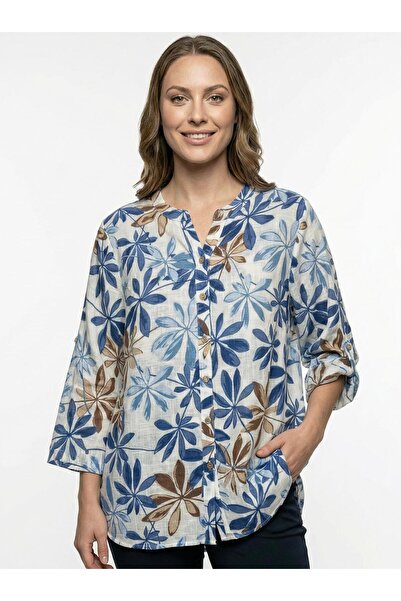 QYA Clothing Guler cu nasturi HAKİM PA bumbac O țesut E cu model LUZ