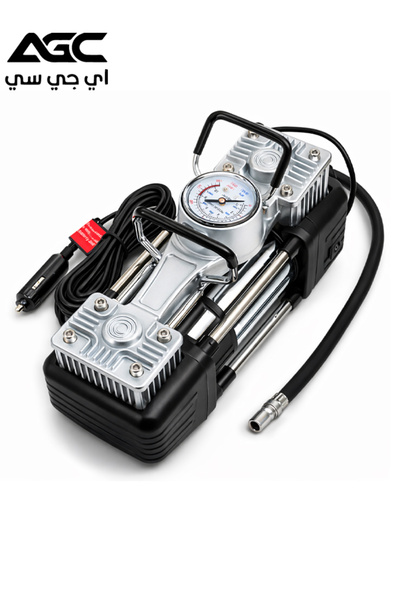 AGC 12V Portable Car Tire Inflator Air Compressor Pump with Gauge, Hose, Batt...