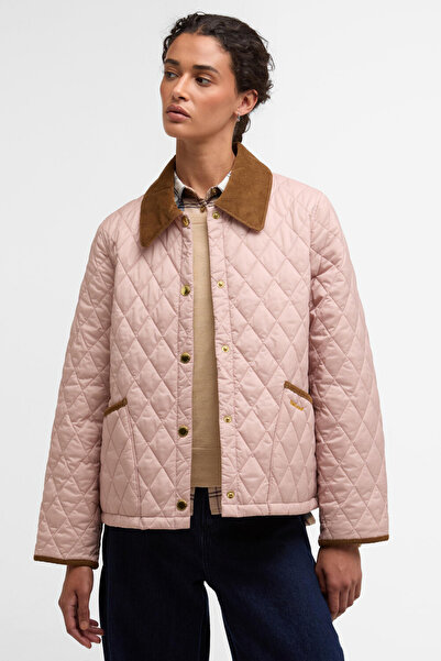 Barbour Icons Cropped Liddesdale Kapitone Ceket PI53 Gardenia/Dress/Beige