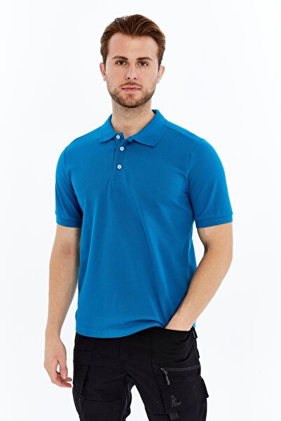 Uniprom Polo Collar T-Shirt 100% Cotton Indigo Men's