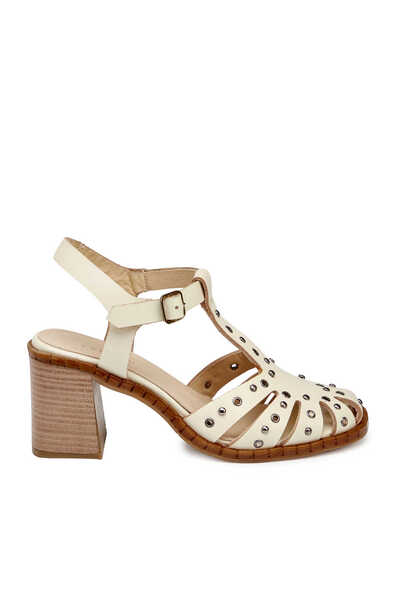 Tergan Bej Hakiki Deri Kadın Sandalet - K25Y1AY68017-A25