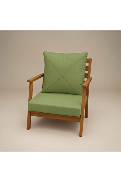 Gullfoss Yeşil Pofidik Arkalıklı Bahçe ve Balkon Sandalye Minderi Seti 50x50x...