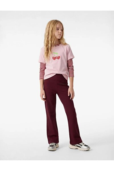 Koton Pamuklu Slim Fit Nakış Detaylı İspanyol Paça Tayt