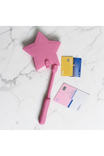 3D ORE Sihirli Kredi Kartı Değneği – Pembe Yıldızlı Eğlenceli Ödeme Aksesuarı