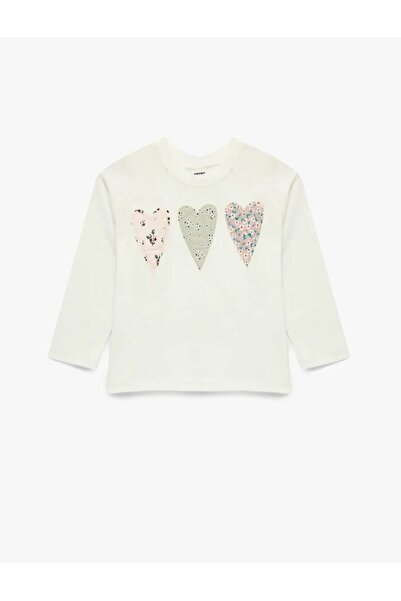 Koton Памучна тениска с дълъг ръкав, яка тип „велосипедна“ и апликация в форм...