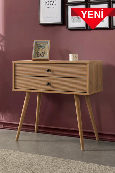 Evmo Home Vita 5208 ( AHŞAP AYAKLI ) Dresuar , 2 Çekmeceli , Şifonyer , Antre...