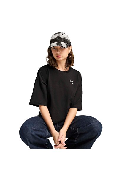 Puma Wardrobe Ess Oversized D Women's Black Casual Style T-Shirt 62974301