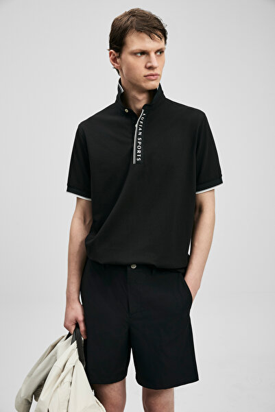 Lufian Tricou polo pentru bărbați Lord Smart, negru