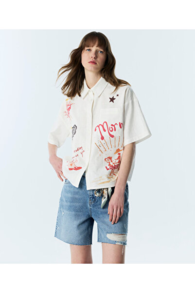 Twist SLOGAN VE GÖRSEL BASKILI GÖMLEK