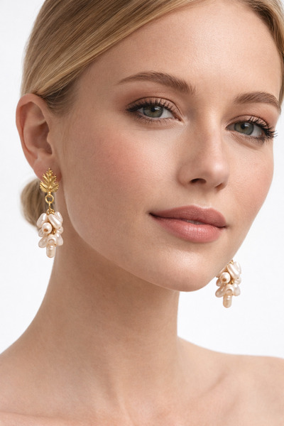 B Design jewelry أقراط لؤلؤ فينيا