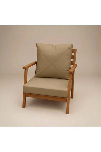 Gullfoss Kahve Pofidik Arkalıklı Bahçe ve Balkon Sandalye Minderi Seti 50x50x...