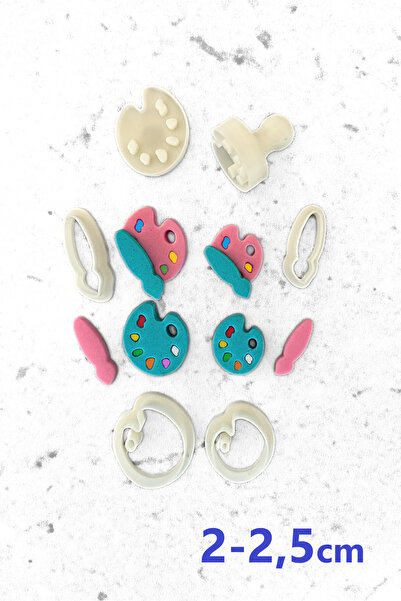 WE3D Mini Palette and Brush Polymer Clay Ceramic Plasticine Mold and Stamp Se...