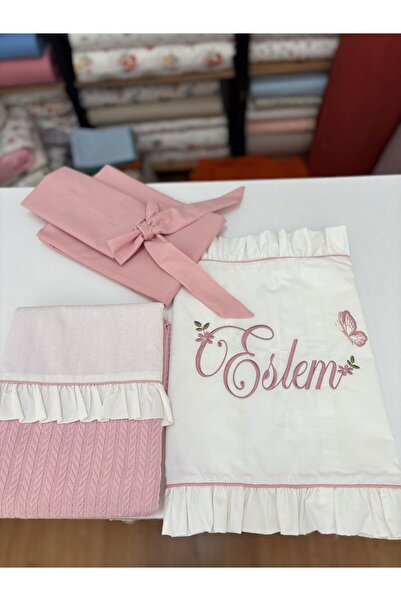 GAYE EV TEKSTİLİ مطرز بيبي طقم بنمط البيكيه قطن قطعة