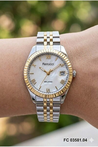 Ferrucci Silver & Gold Women's Wristwatch |   35mm Steel Case, Gold Silver Me...