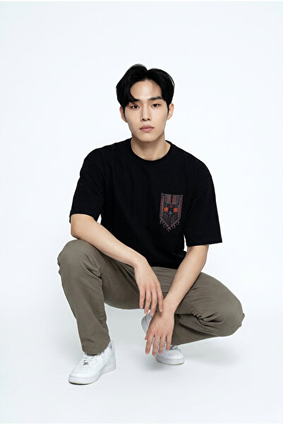 Dad&Children تي شيرت ميراج كبير الحجم للجنسين باللون الأسود